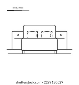 Bedroom Line Icon Vector Design.