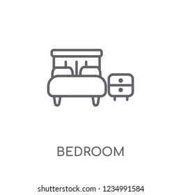 Bedroom linear icon. Modern outline Bedroom logo concept on white background from Furniture and Household collection. Suitable for use on web apps, mobile apps and print media.