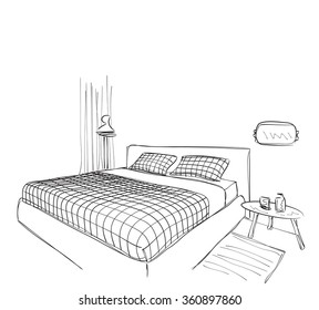 Bedroom modern interior 