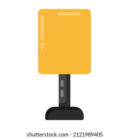 Bedroom night table lamp, flat icon of table lamp 

