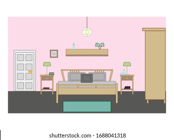 Schlafzimmer auf weißem Hintergrund