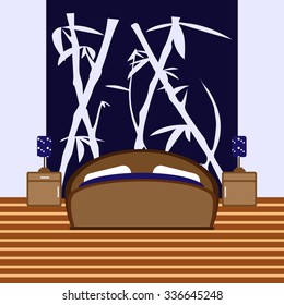 bedroom with picture.Flat