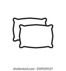 Bedroom Pillow Outline Icon Vector Illustration