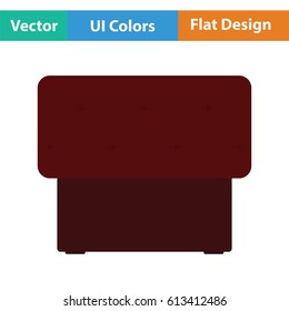 Bedroom pouf icon. Flat design. Vector illustration.