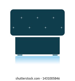 Icono De La Pouf Del Dormitorio. Diseño de reflexión de sombra. Ilustración vectorial.