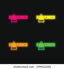 Bedroom Rack Furniture To Hang Things four color glowing neon vector icon