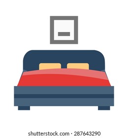 Bedroom, room, bed icon vector image. Can also be used for real estate, property, land and buildings. Suitable for mobile apps, web apps and print media.
