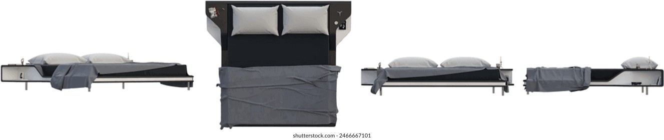 bedroom set from various angles