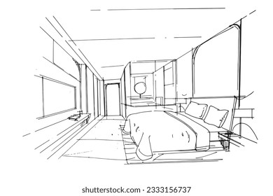 bedroom sketch a line drawing Using interior architecture  assembling graphics  working in architecture    interior design  among other things  house interior interior design