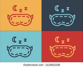 Bedroom Sleeping Mask Logo Template, Simple Flat Icon of bed,bedroom,relax