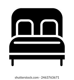 bedroom solid icon. hotel rest room symbols icons graphic design. Vector illustration.