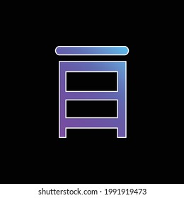Icono del vector de gradiente azul de la herramienta Escaleras de dormitorio