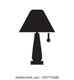 Bedroom stand lamp light icon | Black Vector illustration |