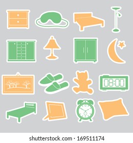 bedroom stickers set eps10