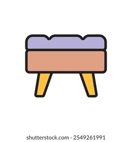 Icono de taburete de dormitorio Ilustración vectorial