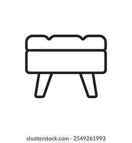 Icono de contorno de taburete de dormitorio Ilustración vectorial