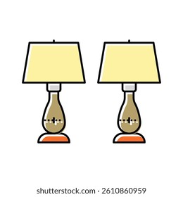 bedroom table lamp color icon vector. bedroom table lamp sign. isolated symbol illustration