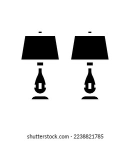 bedroom table lamp glyph icon vector. bedroom table lamp sign. isolated symbol illustration