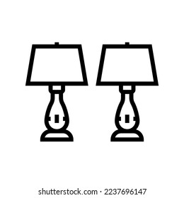 bedroom table lamp line icon vector. bedroom table lamp sign. isolated contour symbol black illustration