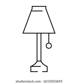bedroom table lamp line icon vector. bedroom table lamp sign. isolated contour symbol black illustration