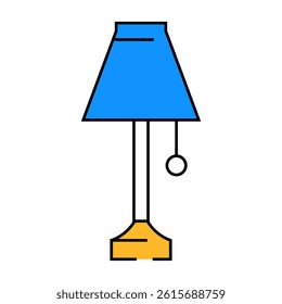 bedroom table lamp line icon vector. bedroom table lamp sign. isolated symbol illustration