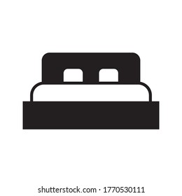 bedroom thin line icon, hotel and sleep, bed sign, vector graphics, A alinear pattern on A on white background