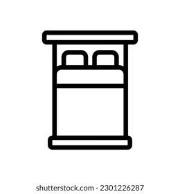 Bedroom Thin line icon - Real Estate - EDITABLE STROKE - EPS Vector