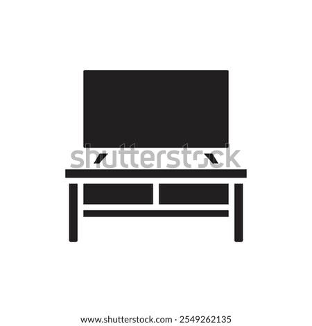 Bedroom Tv Filled Icon Vector Illustration