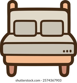 Bedroom vector doodle illustration and graphic