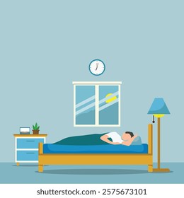 Bedroom Vector in Flat Design Style