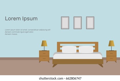 bedroom vector flat illustration banner