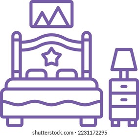 Bedroom vector icon. Can be used for printing, mobile and web applications.