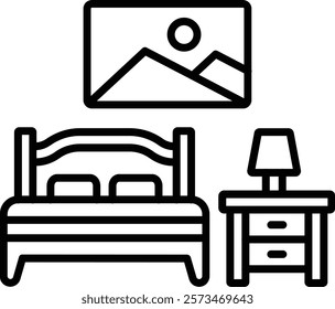 Bedroom vector icon. Can be used for printing, mobile and web applications.