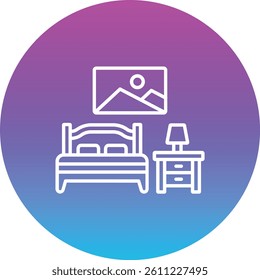 Bedroom vector icon. Can be used for printing, mobile and web applications.