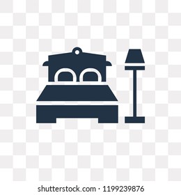 Bedroom vector icon isolated on transparent background, Bedroom transparency concept can be used web and mobile