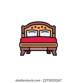 bedroom vector icon. real estate icon filled line style. perfect use for logo, presentation, website, and more. modern icon design color line style