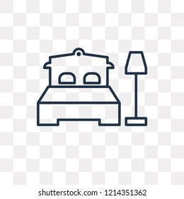 Bedroom vector outline icon isolated on transparent background, high quality linear Bedroom transparency concept can be used web and mobile