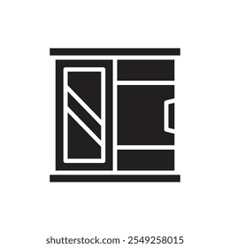 Bedroom Wardrobe Filled Icon Vector Illustration