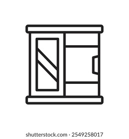 Bedroom Wardrobe Outline Icon Vector Illustration