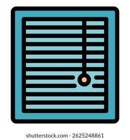 Bedroom window jalousie icon. Outline bedroom window jalousie vector icon color flat isolated