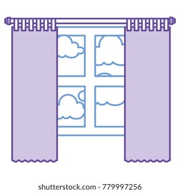 bedroom windows day isolated icon