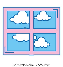 bedroom windows day isolated icon