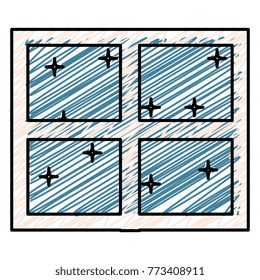 bedroom windows night isolated icon