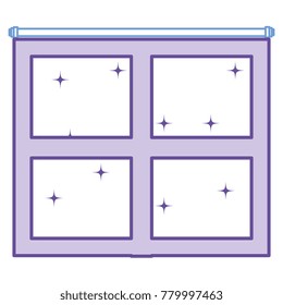 bedroom windows night isolated icon