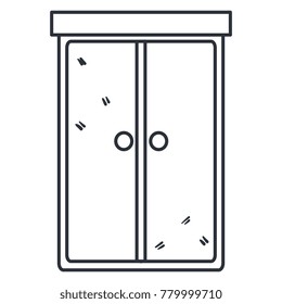 bedroom windows night isolated icon