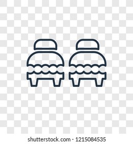 Beds concept vector linear icon isolated on transparent background, Beds concept transparency concept in outline style