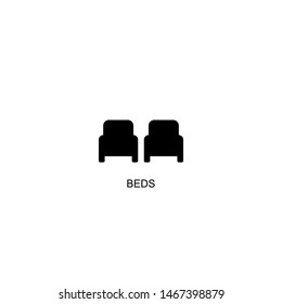 beds icon vector black design