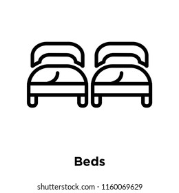 Beds icon vector isolated on white background, Beds transparent sign , line and outline elements in linear style