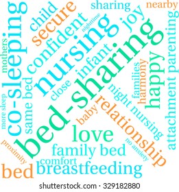 Bed-Sharing word cloud on a white background. 