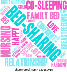 Bed-Sharing word cloud on a white background. 